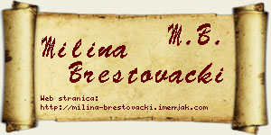 Milina Brestovački vizit kartica